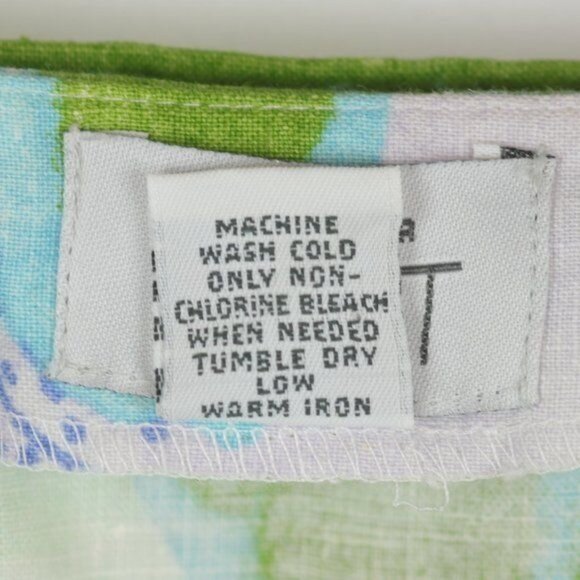 Ann Taylor LOFT Women's Size 4 Green Purple Floral 100% Linen Pencil Skirt - Picture 7 of 7